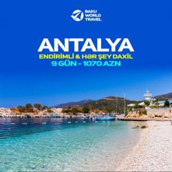 Antalya Endirimli & Hər şey daxil yay turu. TARİX: 🗓️