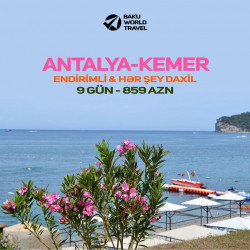 Antalya - Kemer Endirimli & Hər şey daxil yay turu. TARİX: