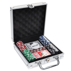 Набор покера в алюминиевой чемодане.Фишки набора 100 весят