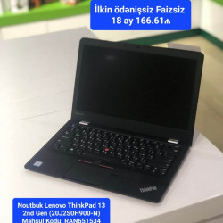 Noutbuk Lenovo ThinkPad 13 İlkin Ödənişsiz Faizsiz Kreditlə