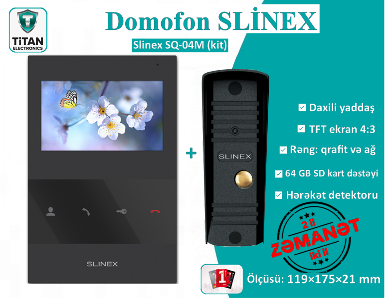 Videodomofon Slinex SQ-04M kit ✔️ 4,3” rəngli TFT ekran