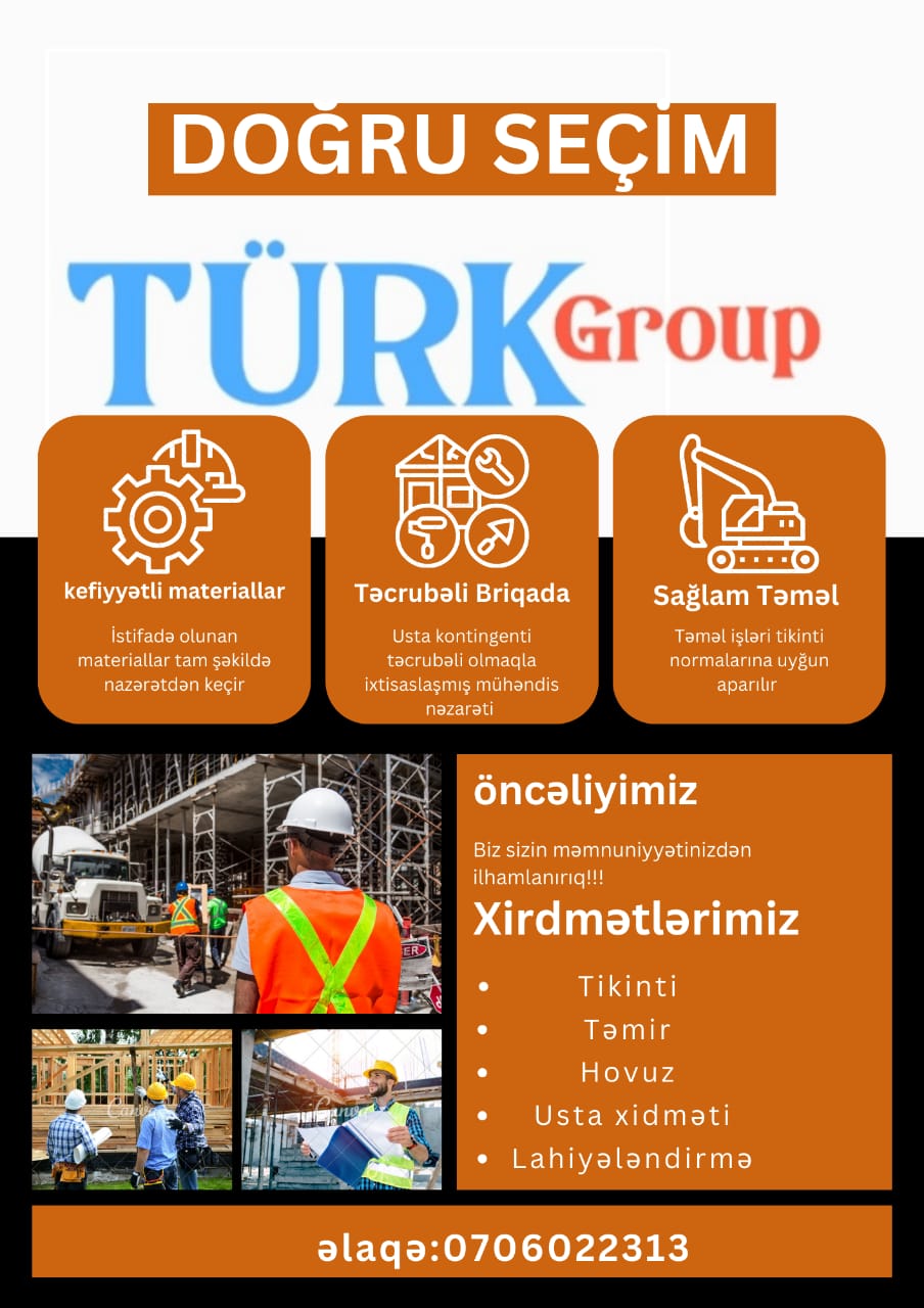 "Turk Group" MMC komandası sifarişçinin istək və