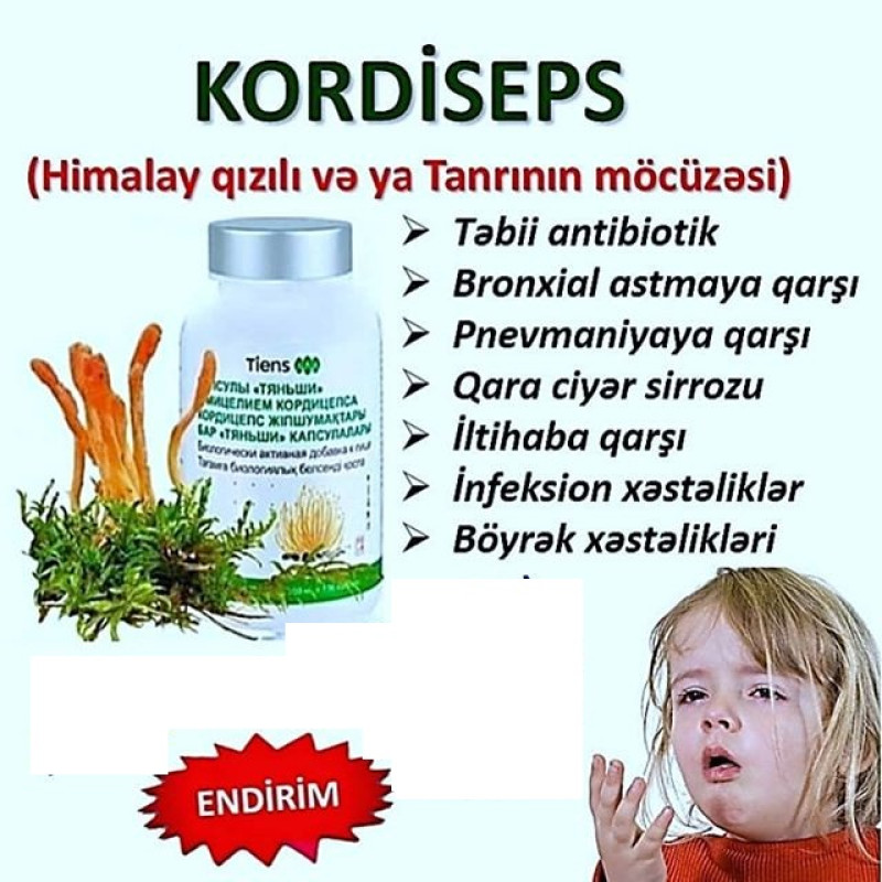 Kordiseps-Cinsi Zəif,Şiş,Böyrək,Ürək,Ağ-Qara Ciyər,Hepatit,Hamilə,Sistit,Prostat,Pnevmaniya " Kordiseps "-Original və Tam Təbii,Yeganə Probsuz