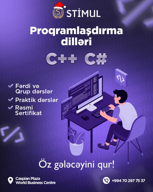 C++ və C# Kursları ⚙️ Ən tanınmış və geniş imkanlı dillərdən biri olan C++ və