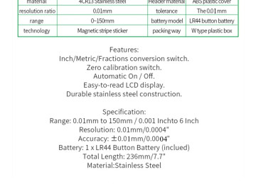 Ştangenpərgar. Model: PRECISE. Yüksək dəqiqlikli, rəqəmsal.