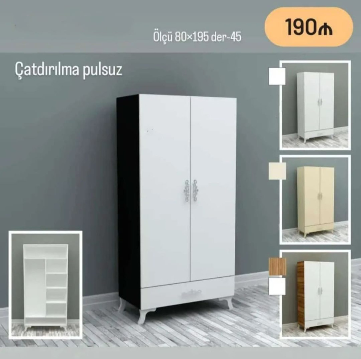 2Qapili Dolab 2Qapili Dolab Sifarişlə hazırlanır Rəng seçimi var Ölçü