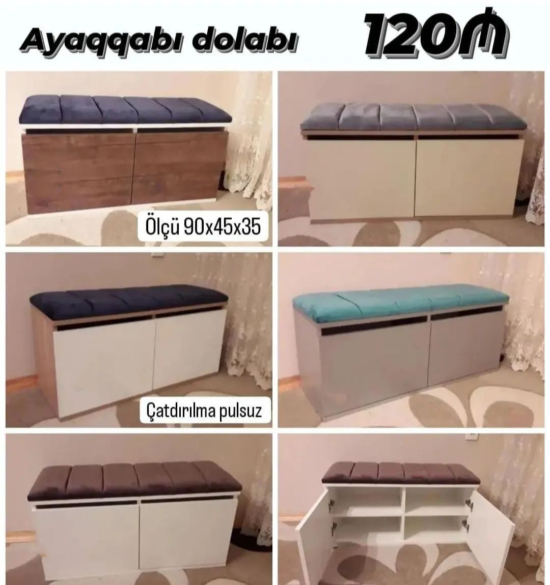 Ayaqqabı dolabı Sifarişlə hazırlanır Rəng seçimi var Ölçü