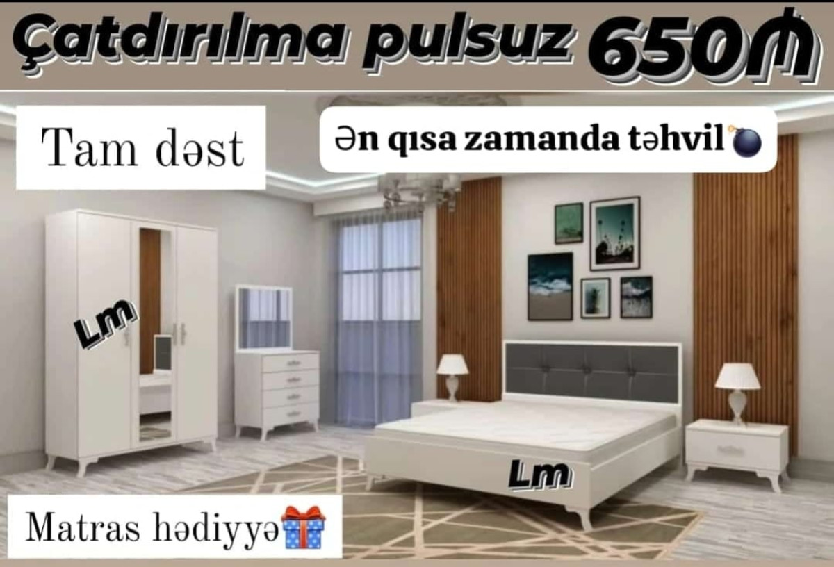 Yataq otagı desti *Yataq dəsti* *Sifarişlə və yeni* Qiymət : *650₼* Dəstə