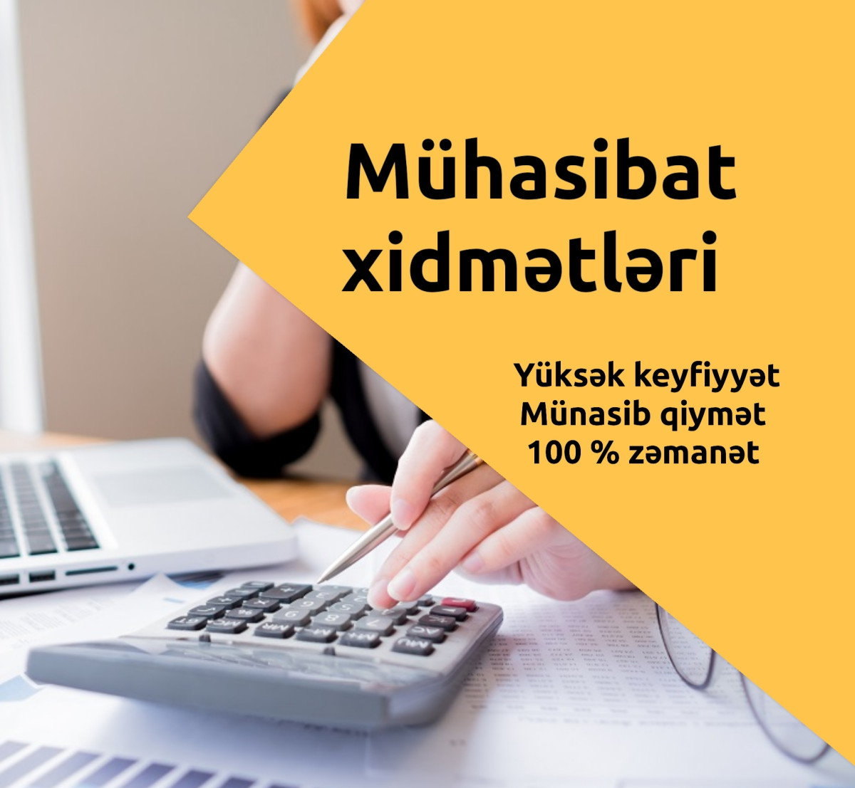 Mühasibat xidmətləri aylıq rüblük vergi hesabatinin verilmesi Mühasibat xidmətləri aylıq rüblük illik vergi hesabatların