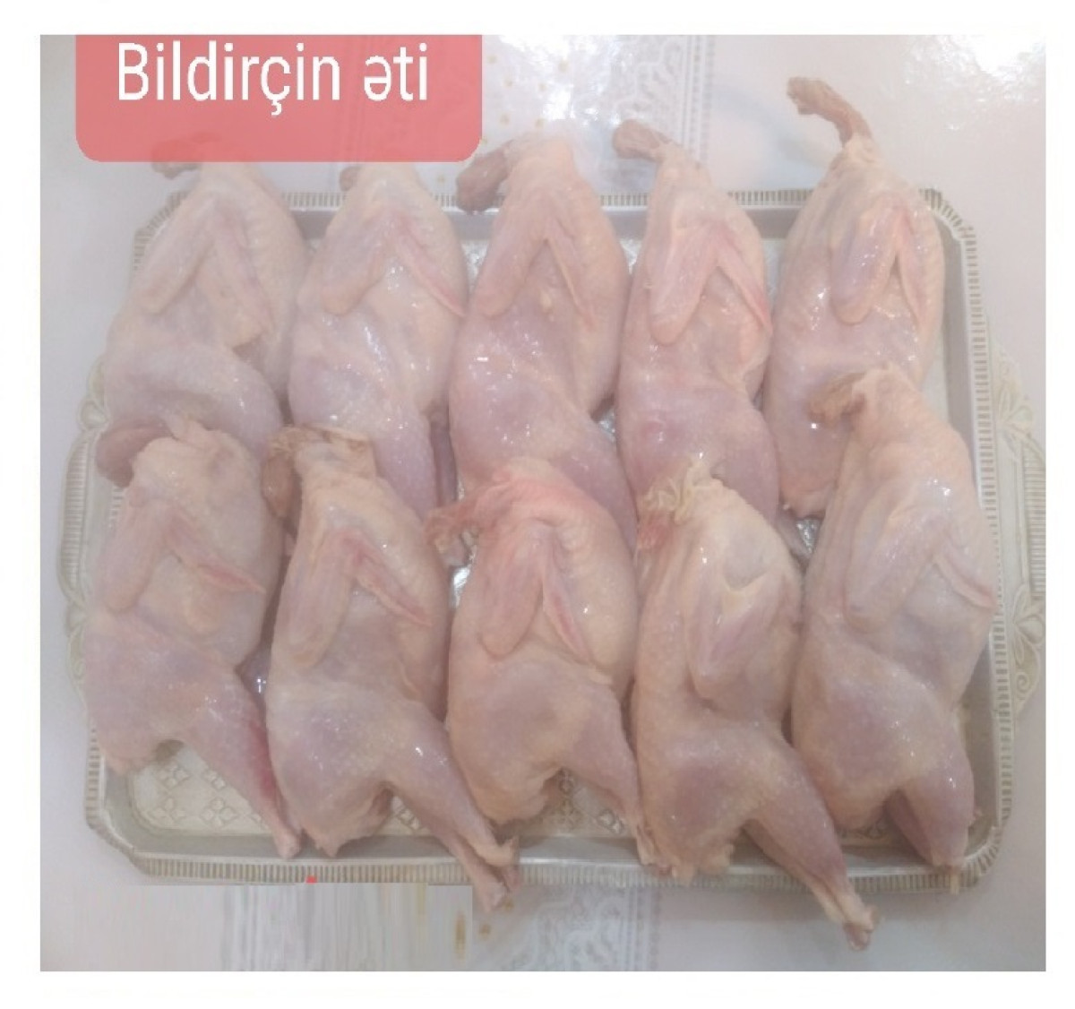 Bildirçin əti PULSUZ Çatdırlma ilə Kəsilib, təmizlənmiş və Şoklama.
