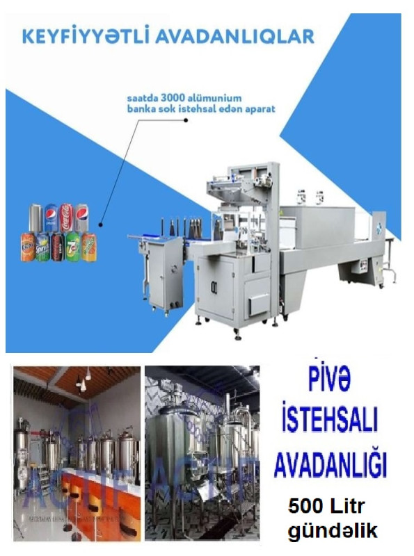 Alimünum qutu sok istehsal edən Alüminum qutu sok istehsal edən aparat. 3.000 ədəd/saatda