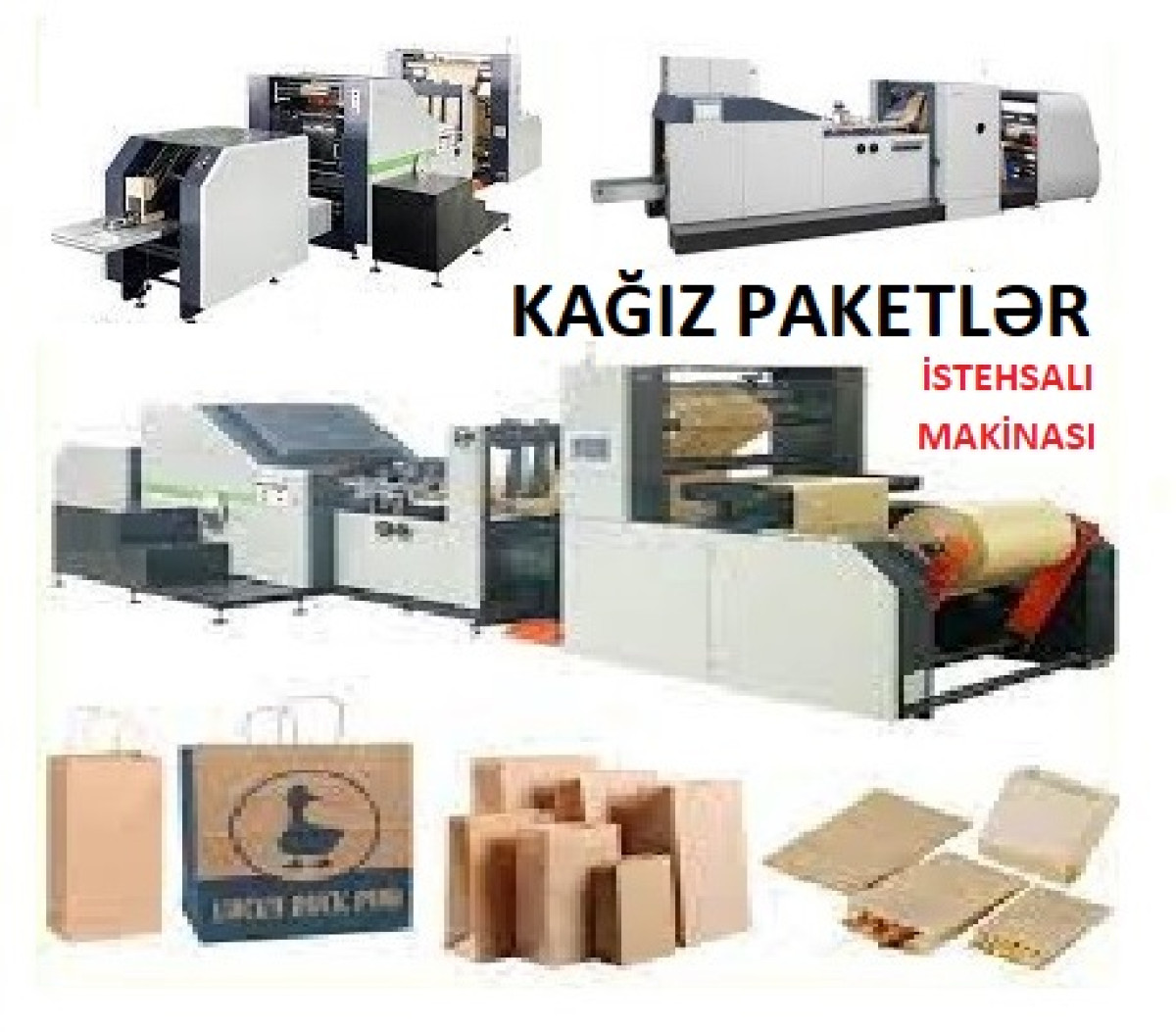 Kağız paketlər istehsal edən avadanlıq Kağız paketlər istehsal edən makina. Kağız torbanın eni: