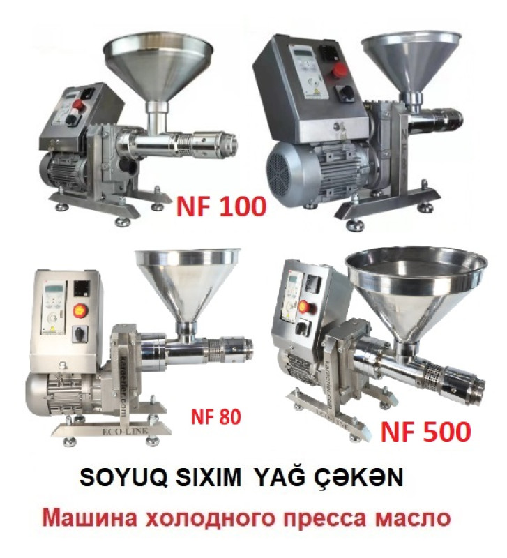 Soyuq sıxım yağ aparatı Soyuq Sıxım Yağ Aparatı. MODEL: NF80. Saatda: 12 kq (maks.