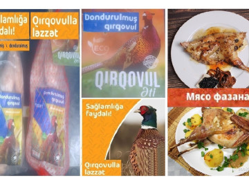 Qırqovul əti. Xoruz 1 kq = 18 ₼. Fərə 1 kq = 20 ₼.