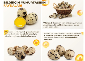 Bildirçin yumurtası = 15 qəpik. Qablaşdırılmış 12 ədədli =