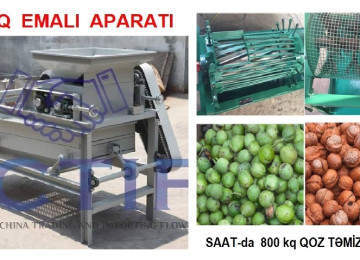Fındıq emalı avadanlığı. Qovuran: 100 kq/saatda. Sındıran: