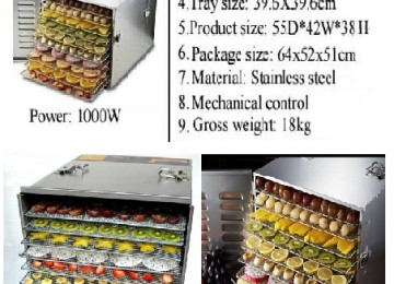 Meyvə qurudan 6 padnoslu makina. 110/220V. 50/60 Hz.