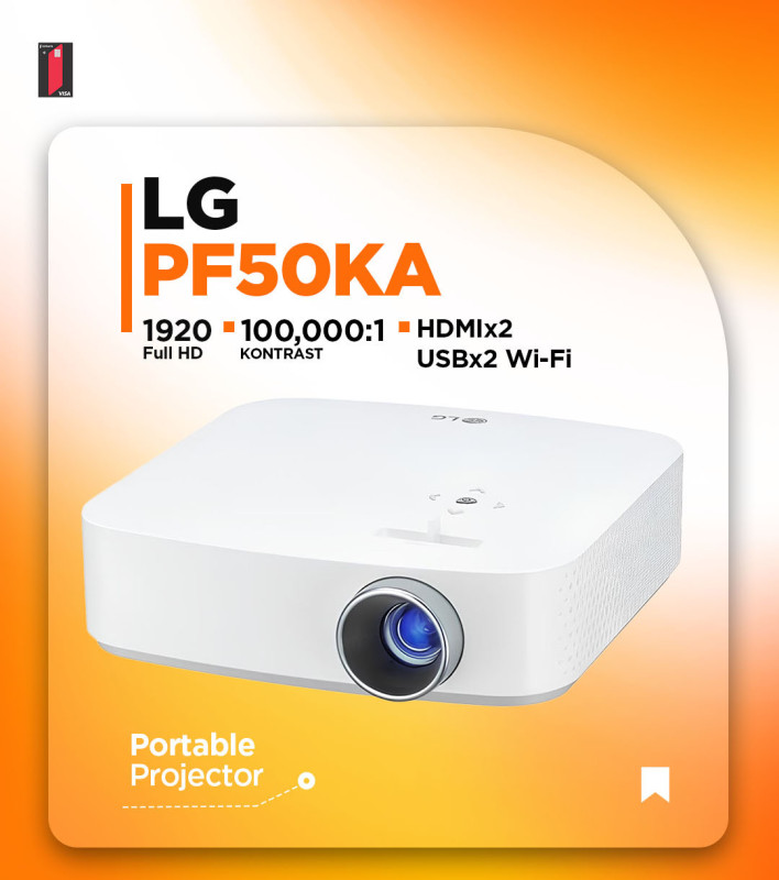 Lazer proyektor "LG PF50KA" Proektor LG Yeni, qutusunda cox işıqlı göstərir. İşiqli