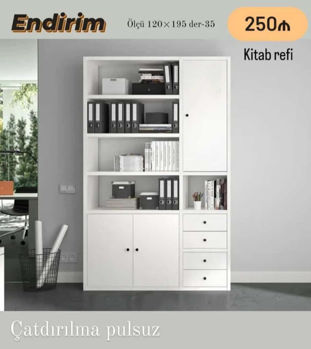 Kitab rəfi Sifarişlə hazırlanır Rəng seçimi var Ölçü