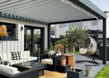 kafelərde perqola sistemlərinin quraşdırılması, ofislerde