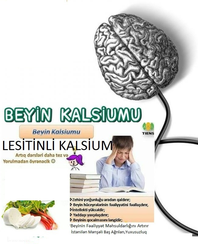 Beyinçün Lesitinli Kalsium-Əsəb,Sümük,Onurğa,Yaddaş,Qan Dövran,Baş Ağrı,Mədə,Göz,Təziq,Bel “ Beyin Fəaliyyətini və Baş-Beyinə Qan Dövranını