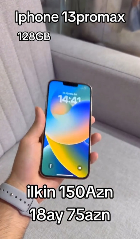 Iphone 13pro max 128Gb KREDIT MOVCUDUR..TEK SEXSIET VESIQESILE MUMKUNDUR✅