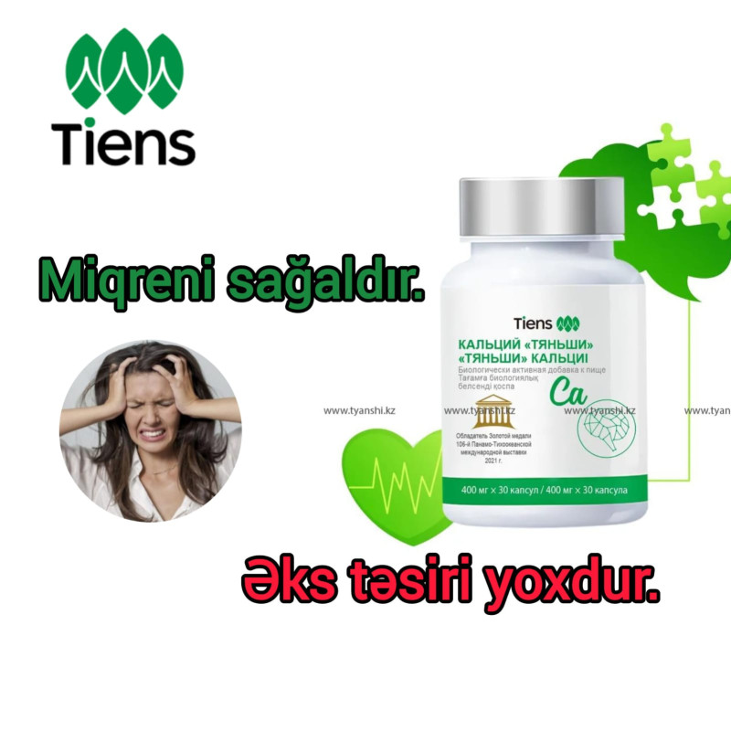 Miqren və əsəb xəstəliklərinə son Super kalsiumlu və lestinli kapsullar. Beyin kalsiumu.