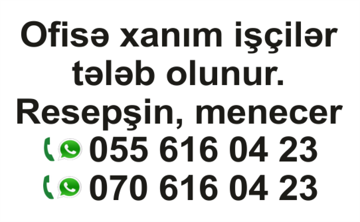 Reklam çap xidməti ofisinə xanim işçilər tələb olunur Reklam çap xidməti ofisinə xanim işçilər tələb müxtəlif