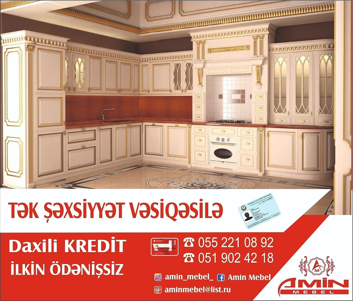 zövqlü metbex mebellerimiz Dəbdəbə, zəriflik, klassik görünüş və göz yormayan rəng