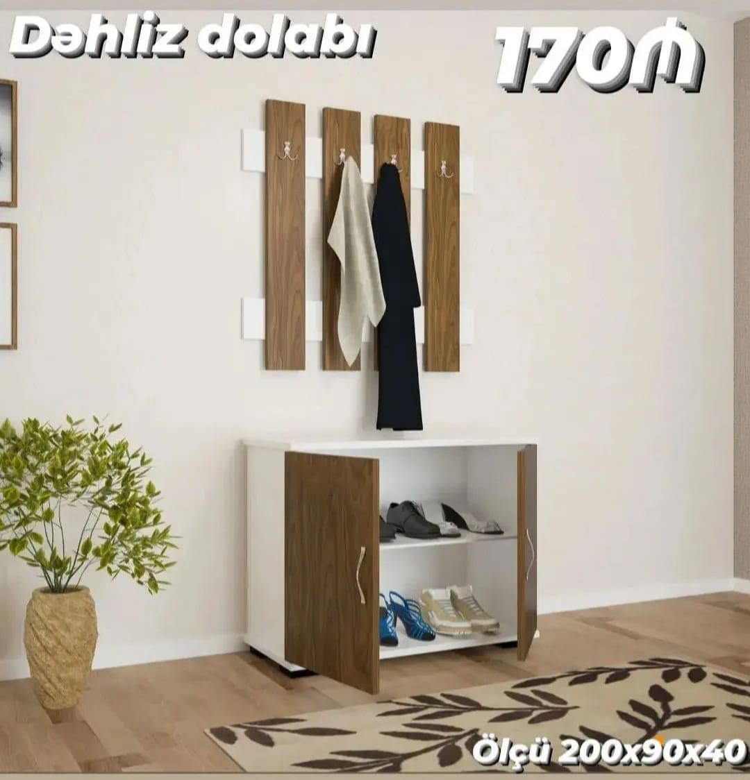 Dəhliz dolabı Sifarişlə hazırlanır Rəng seçimi var Ölçü