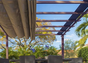 kafelərde perqola sistemlərinin quraşdırılması, ofislerde