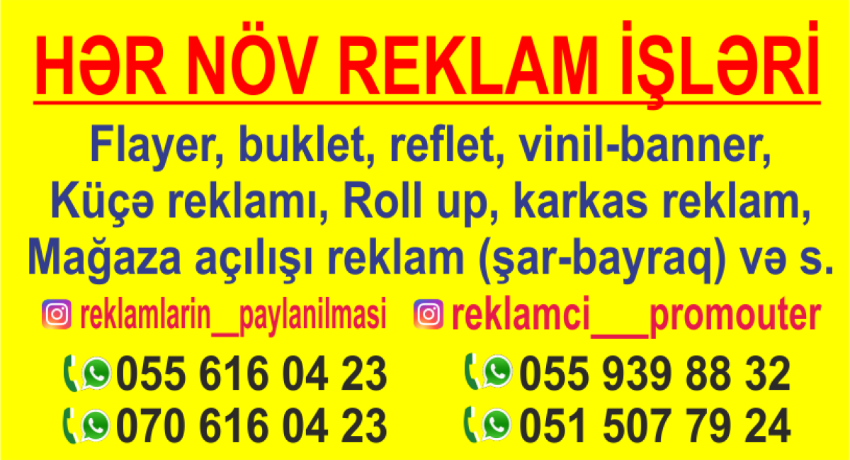 Reklam poliqrafiya və promo xidmətləri Flayer buklet çap və qapılara yayım xidməti göstəririk.