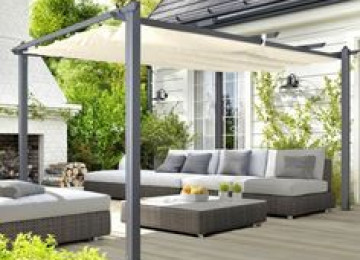 obyektlerde perqola sistemlərinin quraşdırılması, pult ilə