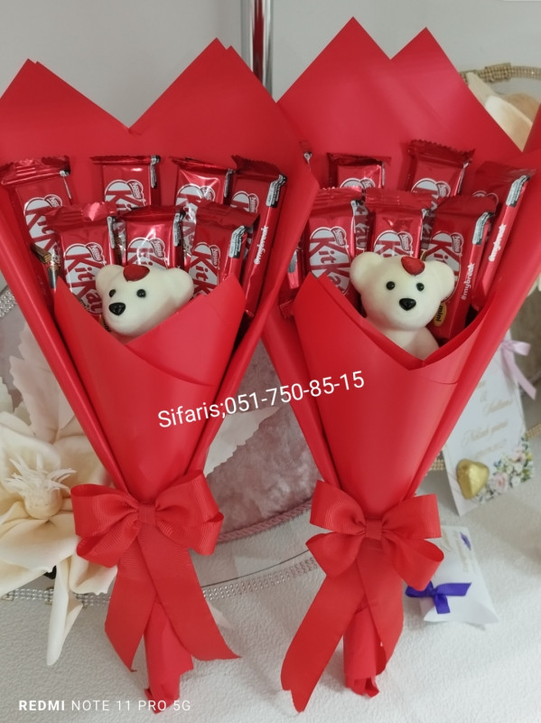 8 mart buketleri Mektebller ucun 8 mart mini buketler sifarisle