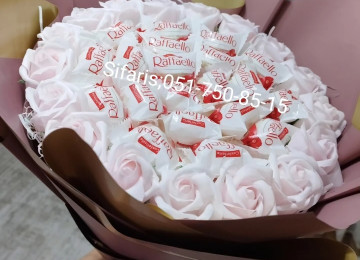 Rafaello buket sifarisle hazirlanir.Sifarisler en az 1 gun