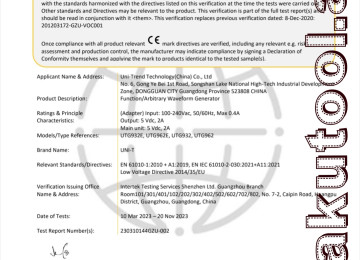 Siqnal generatoru. Model: UNI-T UTG 962E Çıxış dalğa