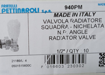 PETTİNAROLLİ-made in İtaly.! Ventil radiator Pettinaroli