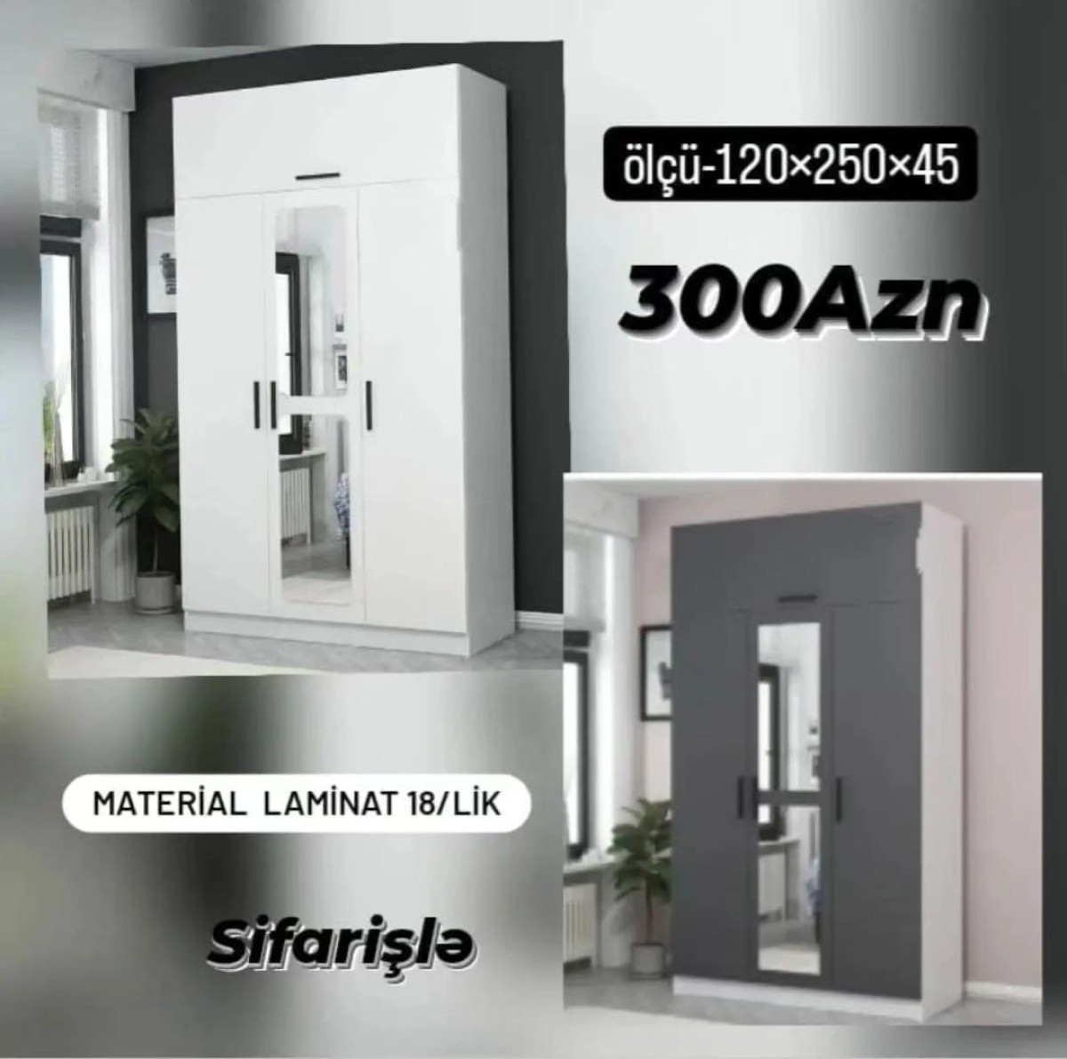 Paltar dolabı Paltar dolabı Sifarişlə hazırlanır Rəng seçimi var Ölçü