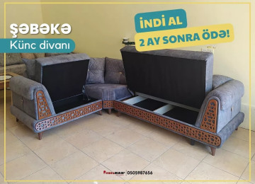 Diqqət! İndi al 2 ay sonra ödə! Künc divan ŞƏBƏKƏ 18 ayadək