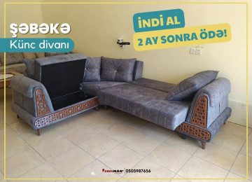 Diqqət! İndi al 2 ay sonra ödə! Künc divan ŞƏBƏKƏ 18 ayadək