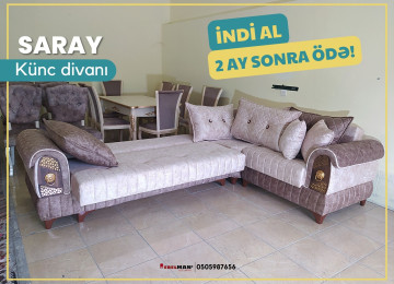 Diqqət! İndi al 2 ay sonra ödə! Künc divan ŞƏBƏKƏ 18 ayadək