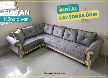 Diqqət! İndi al 2 ay sonra ödə! Künc divan ŞƏBƏKƏ 18 ayadək