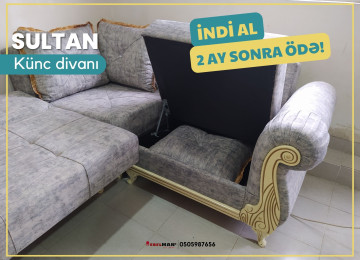 Diqqət! İndi al 2 ay sonra ödə! Künc divan ŞƏBƏKƏ 18 ayadək