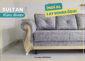 Diqqət! İndi al 2 ay sonra ödə! Künc divan ŞƏBƏKƏ 18 ayadək