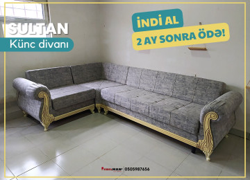 Diqqət! İndi al 2 ay sonra ödə! Künc divan ŞƏBƏKƏ 18 ayadək