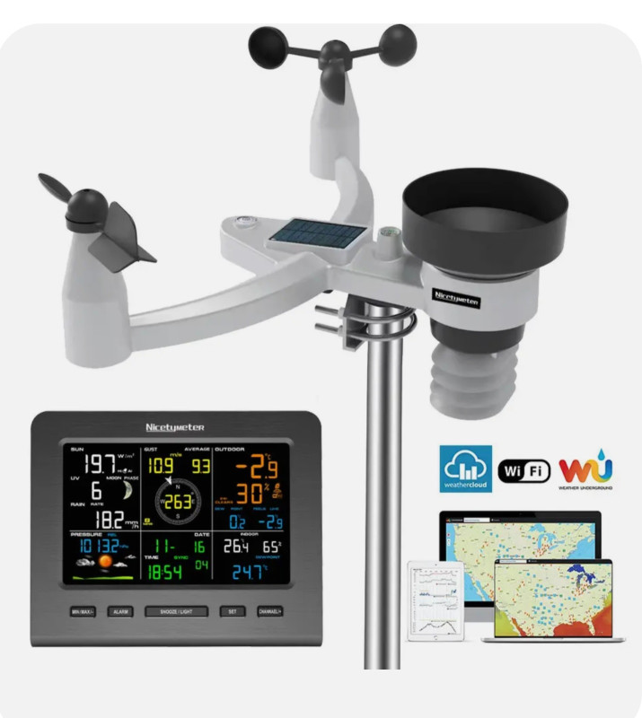 Metereoloji stansiya Metereoloji stansiya. Model: FT-0360-025T Wi-Fi - Günəş