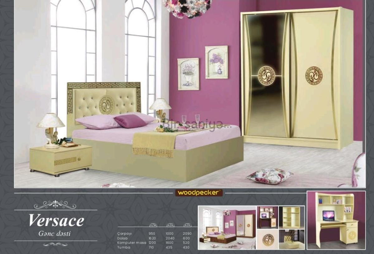 genc Desti versace yataq otagi mebeli kredit mumkundur fabrik istehsali