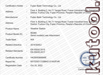 Meteoroloji rəqəmsal hava stansiyası. - Model: BALDR.