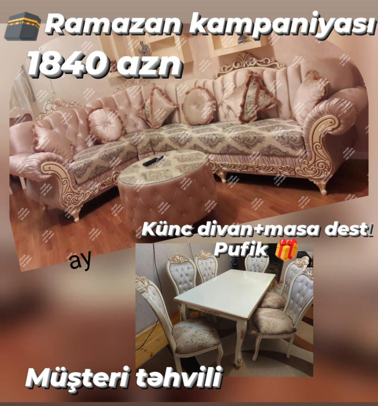 Divan ve stol desti *masa desti* *stol stul* *künc divan* *Ramazan ayına özəl