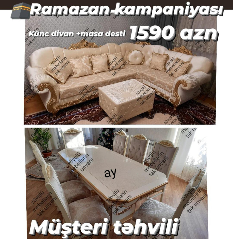 Divan ve stol desti *masa desti* *stol stul* *künc divan* *Ramazan ayına özəl